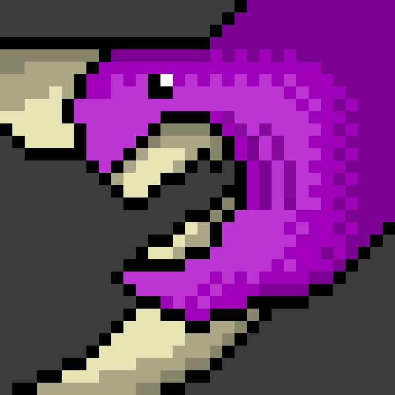 monstruo morado pixel art