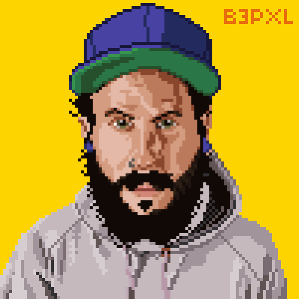 retrato del rapero lngsht en pixel art