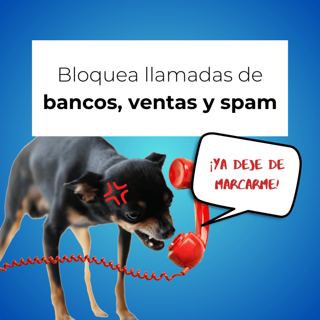 perrito gritando en el teléfono porque le llamó el banco